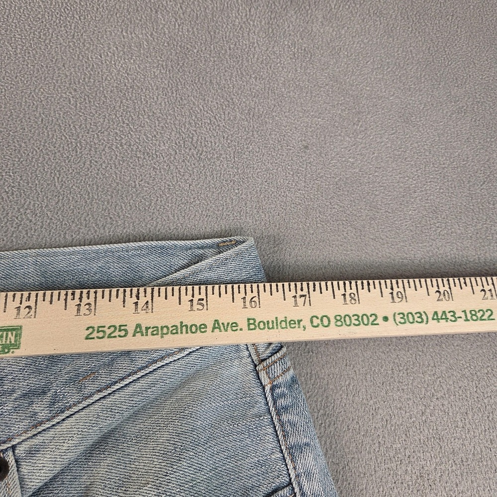 Uniqlo Jeans Mens 32 Light Wash Blue Straight Leg Denim 100% Cotton Zip Fly - Picture 5 of 9